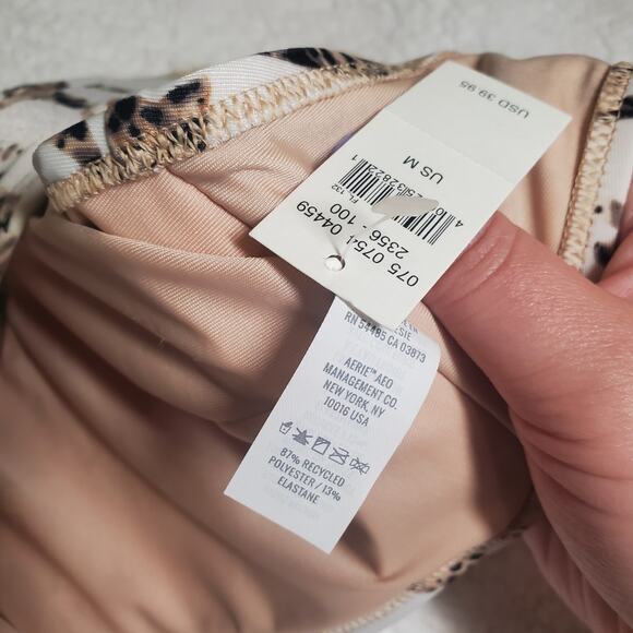 Aerie Leopard Print Bandeau + Cheekier Bikini Swim Set NWT Women's Medium - Picture 9 of 15